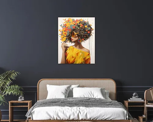 Miniatura 193 de Arte de pared afroamericano, decoración de rey y reina bailarín negro para sala de estar, arte de pareja de amor negro para dormitorio, lienzo