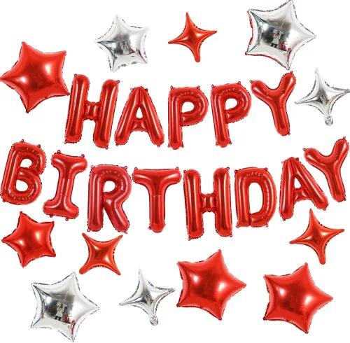Miniatura 36 de TONIFUL Pancarta de Globos Negros de Feliz Cumpleaños de 16 Pulgadas con Letras de Papel de Aluminio Mylar, Cartel Banderín Reutilizable
