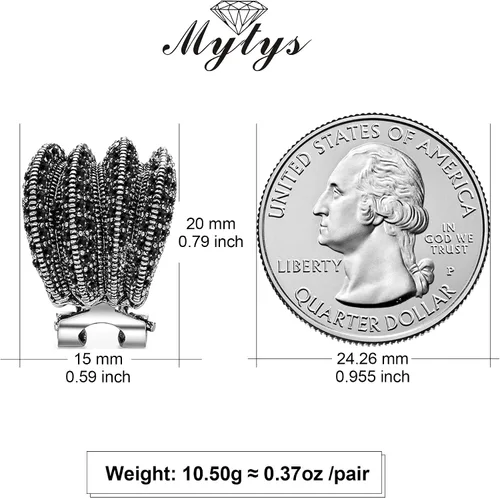 Miniatura 4 de Aretes de dos tonos para mujer, oro y plata, oro rosa, cruzados, mitad aro, diseño de tachuelas