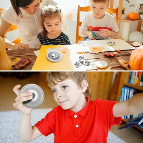 Miniatura 7 de Fidget Spinners, 3-8 minutos de giros de acero inoxidable con rodamiento de metal Fidget Spinner, EDC TDAH estrés ansiedad alivia juguetes