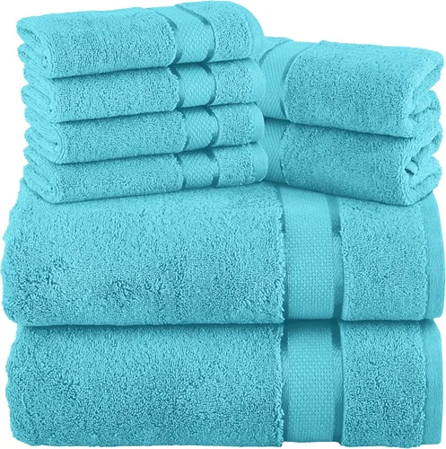 Miniatura 7 de Elegant Comfort Juego de 8 toallas de algodón de alta calidad, incluye 4 toallas pequeñas, 2 toallas de mano y 2 toallas de baño, 100% algodón