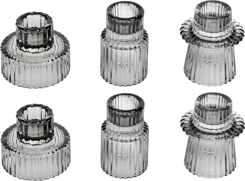 Miniatura 22 de Vixdonos Juego de 3 portavelas de cristal rosa para velas cónicas, velas de pilar y velas de candelita