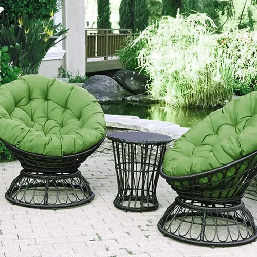 Miniatura 6 de HUHJYUGE Cojín redondo para asiento de columpio de 16 x 16 pulgadas, cojín colgante para silla de huevo, resistente al agua, para exteriores, tela