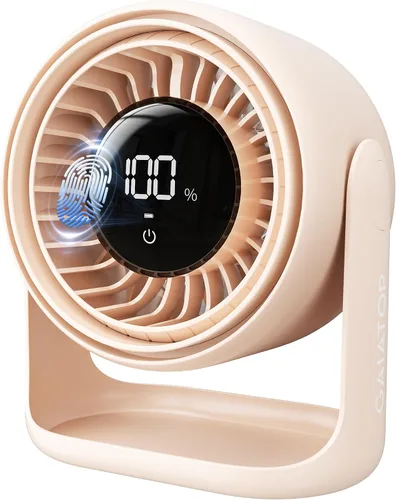 Miniatura 9 de Gaiatop Ventilador de escritorio con control táctil, batería de 4000 mAh, ventilador de dormitorio ultra silencioso de 5 velocidades con pantalla