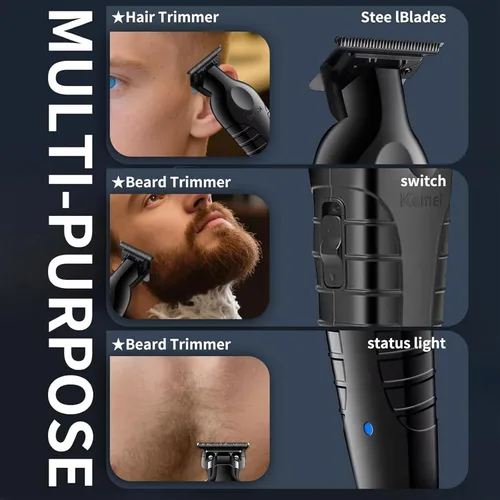 Miniatura 7 de KEMEI Cortapelos 2299 Profesional para Hombres Profesional – Cortadora de Peluquería Inalámbrica y con Cable para Corte de Cabello y Aseo Recargable