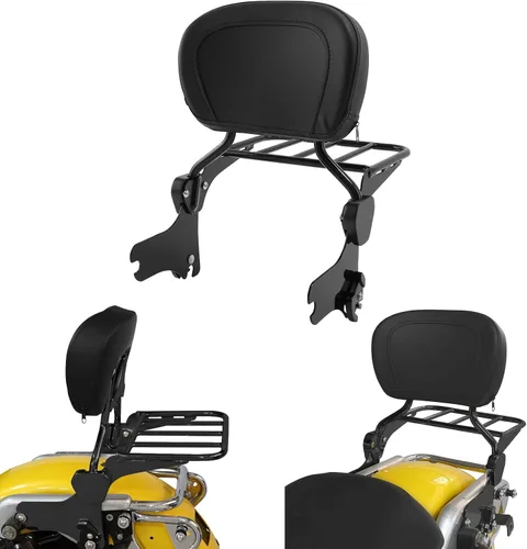 Miniatura 2 de TCMT Barra de equipaje Sissy Bar negro con kit de herramientas de acoplamiento para Harley Touring Road Glide Road King FLHT FLHT FLHX FLTR