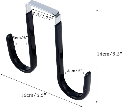 Miniatura 2 de Ganchos de doble cara sobre la puerta, paquete de 2 ganchos para toallas, abrigos, ganchos para colgar ropa, toallas, sombreros, bolsas, corona