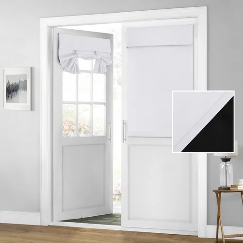 Miniatura 39 de HOMEIDEAS Cortinas 100% Opacas para Luces Laterales de Puerta Principal, Cubierta de Ventana de Puerta de Aula, Persianas de Privacidad