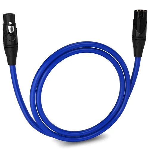 Miniatura 155 de LyxPro Cable de micrófono XLR hembra a macho de ángulo recto de 3 pines de 1.5 pies para altavoces amplificados, interfaz de audio, rendimiento