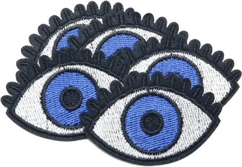 Miniatura 4 de Parche bordado de ojo azul FMHXG 10 piezas de ojos azules para coser en parches bordados, insignia para ropa, accesorios de ropa, parche