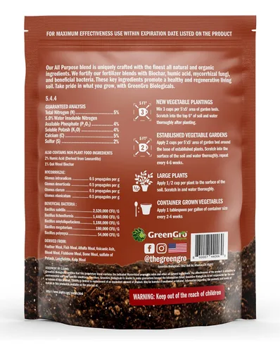 Miniatura 2 de GreenGro Fertilizante orgánico multiusos – Alimento para plantas de interior y exterior/Ideal para huertos y plantas de interior/Nutrientes