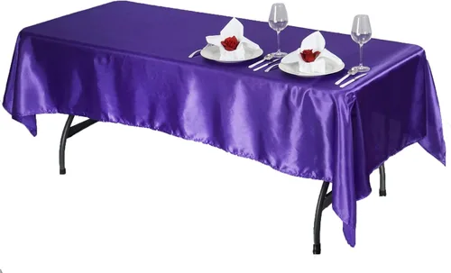 Miniatura 10 de BalsaCircle Mantel rectangular de satén negro de 60 x 102 pulgadas para bodas, fiestas, recepciones, eventos, cocina, comedor
