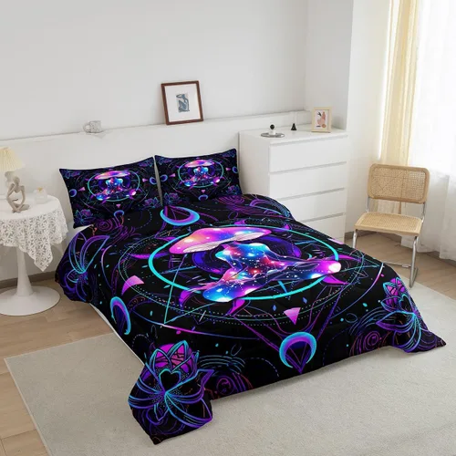 Miniatura 40 de Juego de ropa de cama Happy Camping de Homewish, tamaño individual, con diseño de osos cazadores y pinos, para niños, hombres, adultos, decoración