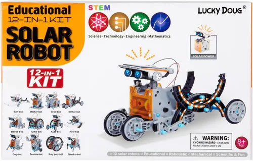 Miniatura 3 de Lucky Doug Kits de energía solar, juguetes para niños de 8 a 13 años, kit de robot STEM, regalos para niños de 8, 9, 10, 11, 12, 13 años, juego gris