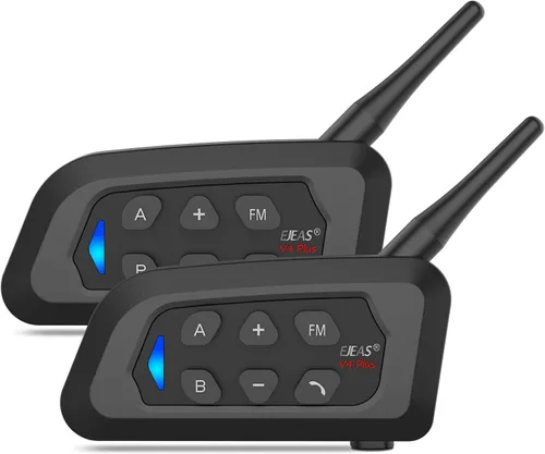 Miniatura 11 de EJEAS V6 Pro - Casco de motocicleta con intercomunicador Bluetooth de 3,937.0 ft para 2 personas Full Dúplex inalámbrico para conectar hasta 6