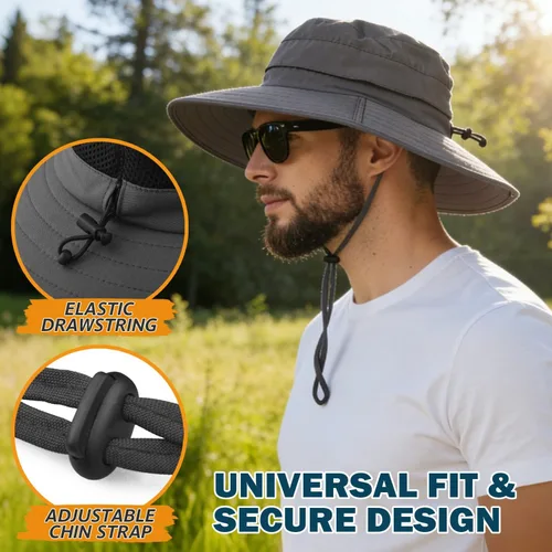 Miniatura 6 de EINSKEY Sombrero de sol unisex clásico Sombrero de sol impermeable con tapa abatible