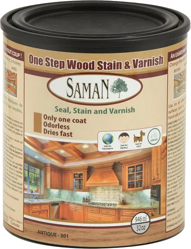 Miniatura 15 de SamaN Interior One Step Sellador, Tinte y Barniz para Madera – Tinte a Base de Aceite Sin Olor - Protección para Muebles y Madera Fina