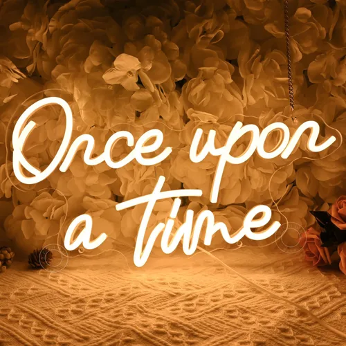 Miniatura 3 de SYLHOME Letrero de neón LED "Once Upon A Time" para decoración del hogar, dormitorio, habitación de niños, guardería, decoración de pared, palabras