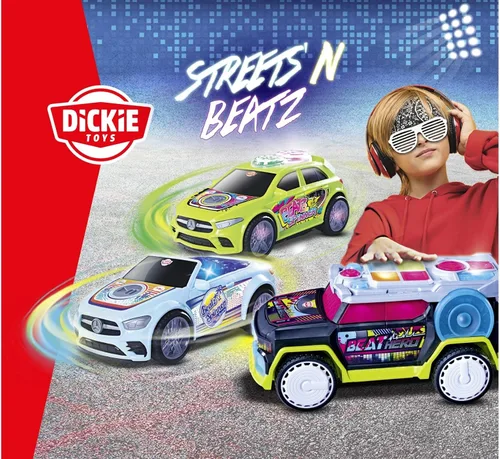 Miniatura 6 de Dickie Toys - Beat Hero 203767001 +3 años de coche con consola de música, 22 sonidos, luces LED, 3 modos de juego, Streat n Beatz