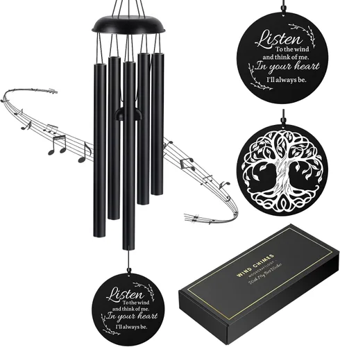 Campanillas de viento de condolencias por pérdida de un ser querido, campanillas de viento conmemorativas para padre perdido, regalo de duelo con