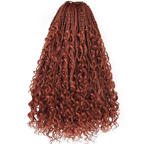 Miniatura 43 de Beverlee Goddess Box - Trenzas de ganchillo de 8 pulgadas, 8 paquetes de trenzas de ganchillo bohemias, extremos rizados, pelo sintético rizado