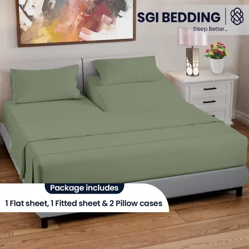 Miniatura 2 de SGI bedding Juego de sábanas Cal King de 34 pulgadas, 100% algodón egipcio, sábanas ajustables de 600 hilos, juego de sábanas de 4 piezas con 04