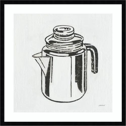 Miniatura 16 de Amanti Art Lienzo decorativo para pared enmarcado de 24 x 24 pulgadas, cafetera retro (cocina) por Kathrine Lovell, arte de pared de cocina