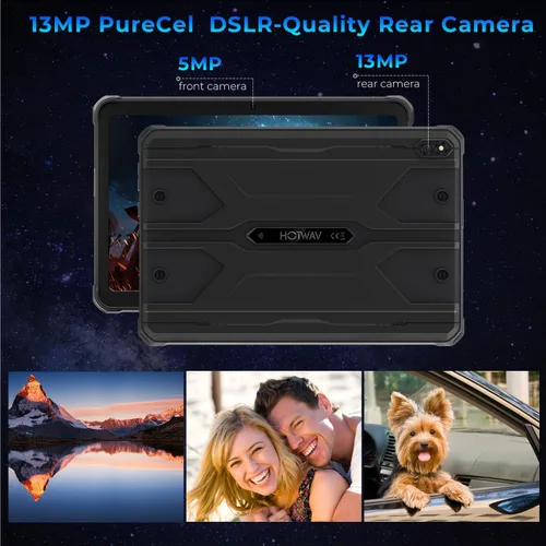 Miniatura 7 de HOTWAV R8 Tablet impermeable Android 14, tableta resistente de 10.1 pulgadas HD+, 10800 mAh, 12 GB + 128 GB/TF 1 TB, 13 MP+5 MP Cámara Tabletas