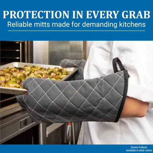 Miniatura 5 de San Jamar Manopla de horno Bestguard con Webguard Plus reforzado, algodón, 17 pulgadas, negro