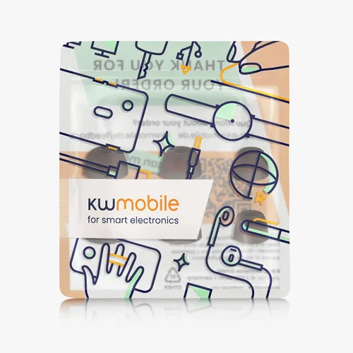 Miniatura 5 de kwmobile 6 almohadillas de repuesto compatibles con JBL Tune 230 NC TWS / T230NC - Puntas de silicona para auriculares, color negro