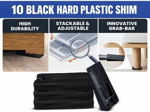 Miniatura 2 de Wobble Wedges Cuñas de nivelación de plástico resistentes fabricadas en los Estados Unidos, las cuñas de plástico rígido originales para nivelar