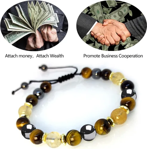 Miniatura 6 de Pulsera de sanación para aliviar la hematita, pulsera de triple protección