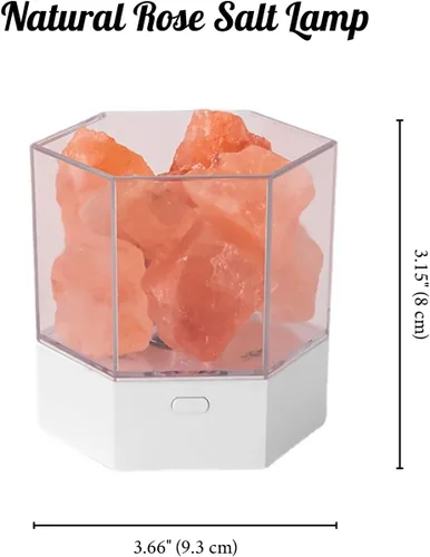 Miniatura 6 de Lámpara de sal de rosa natural para luz cálida y acogedora, perfecta como regalo o decoración del hogar