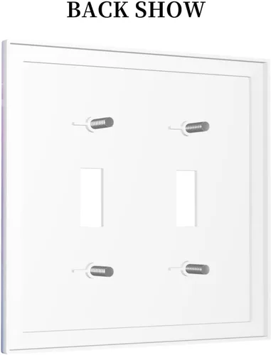 Miniatura 4 de Rainbow in the Clouds - Placas de Pared de Doble Interruptor de 2 Posiciones, Panel de Arte Rosa, Cubierta de Interruptor de Luz, Placa Frontal Arco