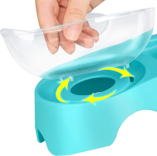 Miniatura 7 de MILIFUN Cuencos para gatos, cuencos elevados inclinados, antivómitos para cachorros y conejos, cuenco ortopédico para interiores (azul)