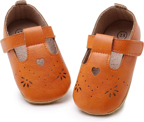 Miniatura 113 de RVROVIC Mocasines de princesa para bebé, zapatos brillantes de Mary Jane, zapatos de cuna de suela suave y ligera de primera calidad, zapatos