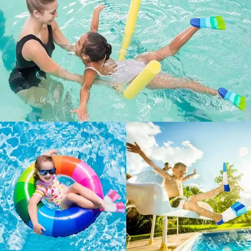 Miniatura 36 de Gugmoy Kids Swim Fins,Comfortable Silicone Flippers for Swimming and Diving,Size Suitable Beginners Kids Girls Boys Adults