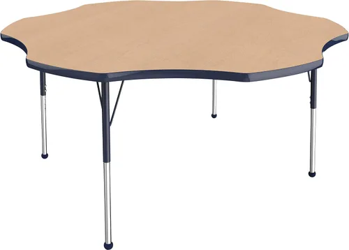 Miniatura 43 de FDP Clover Mesa de Actividades Escolar y de Oficina (48 x 48 pulgadas), patas estándar con deslizadores giratorios para entornos de asientos