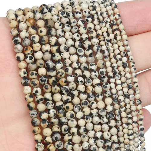 Miniatura 49 de 180 piezas 2mm Cuentas de piedras preciosas de turquesa africana natural facetada redonda suelta para hacer joyas