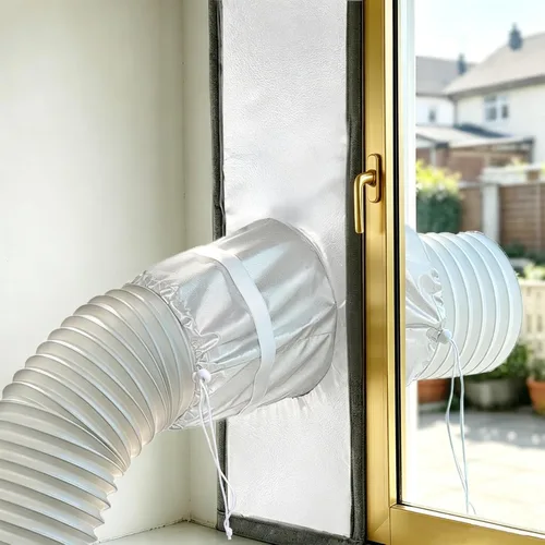 Miniatura 10 de Kit de ventana de aire acondicionado portátil resistente de 40 pulgadas, protector térmico de papel de aluminio reflectante, 100% opaco e