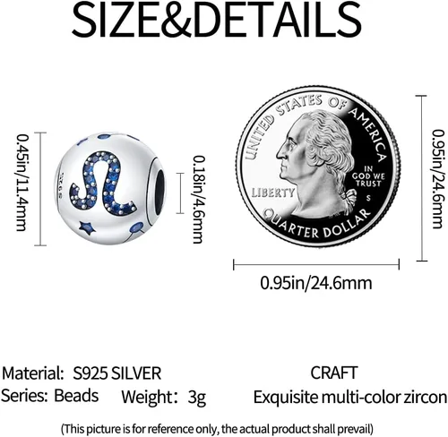 Miniatura 51 de Pandach 12 dijes de cumpleaños con signo del zodiaco de plata de ley 925 con piedra natal para mujer, pulsera, collar, pulsera, regalo para mujeres