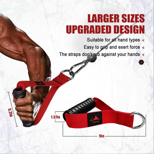 Miniatura 6 de Heavy Duty Gym Exercise Handles Attachment for Cable Machine,Resistance Band,Pulley System Home Fitness Workout Equipment, with Elastic Rubber Grip