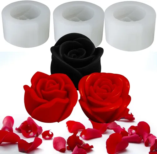 Miniatura 18 de 3 moldes de silicona de flores de tulipán 3D de resina floral para velas de jabón, molde de flores de fondant de chocolate para decoración de velas
