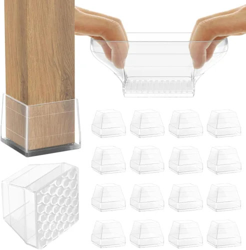 Miniatura 9 de Protectores de suelo rectangulares de 3/4 x 1.5 pulgadas para patas de silla, almohadillas antideslizantes para muebles, suelos de madera dura