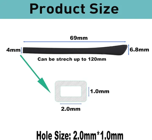 Miniatura 2 de Puntas de extremo de la patilla para gafas, soporte de tubo de silicona suave antideslizante, retenedores de gafas, puntas de repuesto para patillas