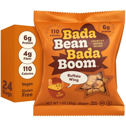 Enlightened Bada Bean Bada Boom - Proteína a base de plantas, libre de gluten, vegana, crujientes y tostadas (habas), 110 calorías por porción,