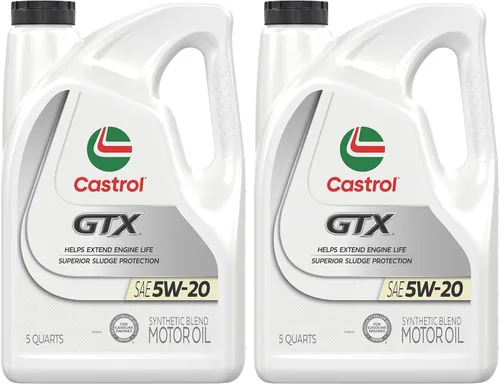 Castrol GTX Ultraclean 5W-20 - Aceite de motor de mezcla sintética, 5 cuartos de galón (paquete de 2)