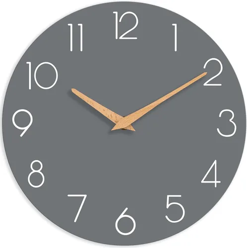 Miniatura 14 de cicininc Reloj de pared gris silencioso sin tictac, relojes de pared decorativos a pilas para dormitorio, cocina, hogar, oficina, escuela, hotel