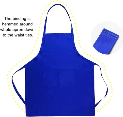 Miniatura 2 de Delantal con babero negro para mujeres, hombres, adultos, chef, paquete de 12 delantales de cocina a granel con bolsillos para cocinar, hornear