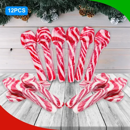 Miniatura 3 de Sprinkle Me This Cucharas de menta Paquete de 12 unidades Cucharas de caramelo temáticas navideñas Sabor tradicional de menta